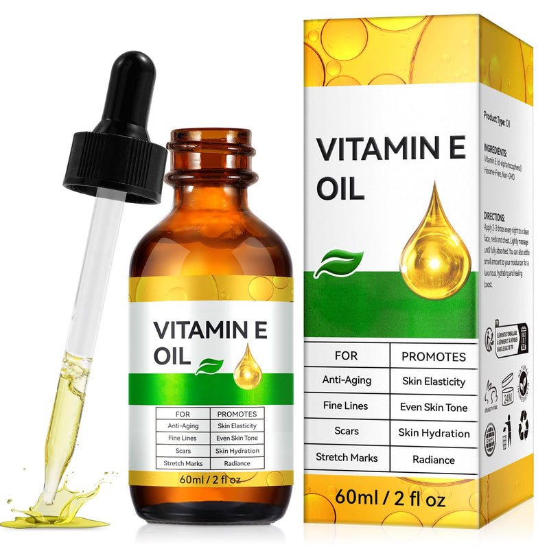 Vitamin E Oil for Face and Skin - Ultra Concentrated Pure Vitamin E Oil for Deep Moisturizing, Hair Care