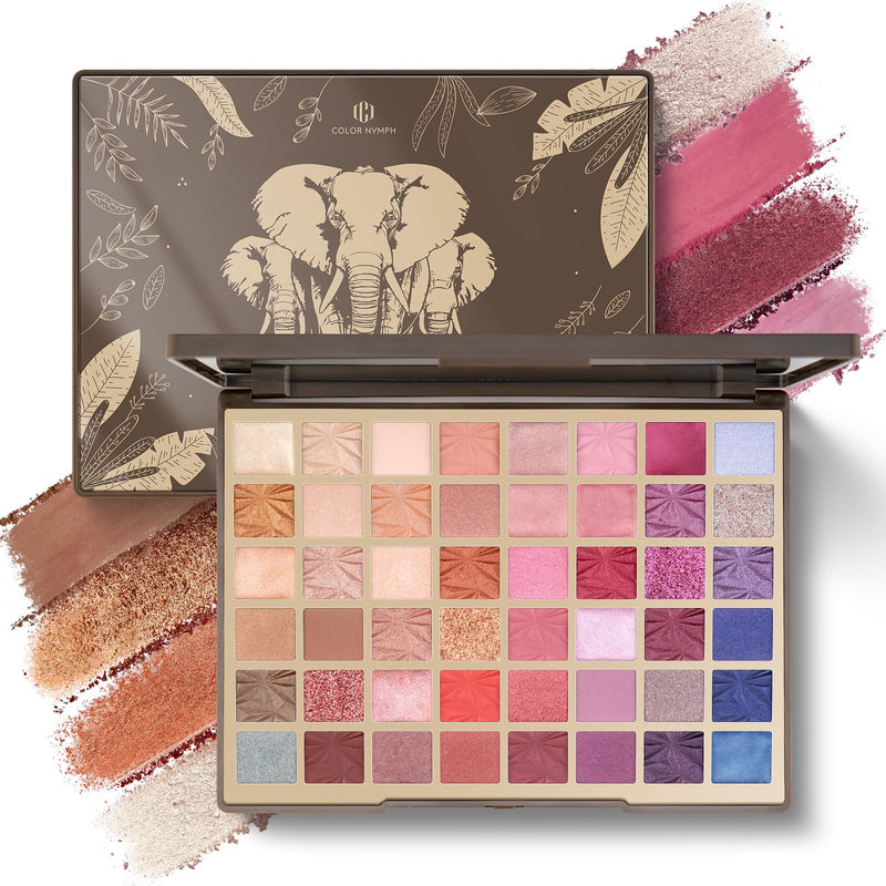 [Australia] - Color Nymph 48 Color Eye Makeup Palette, Highly Pigmented Eyeshadows Palettes with Mirror, Matte Shimmer Creamy Eye Shadows, Long Lasting Blendable Color Make Up Eye Shadows Cosmetics Gift Kit Brown 