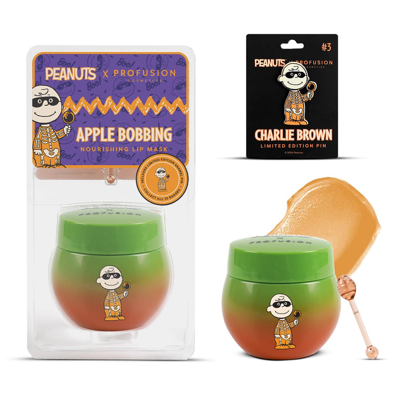 Profusion Cosmetics Peanuts Apple Bobbing Overnight Lip Mask, Moisturize and Nourish Lips with Shea Butter, Vitamin C and E Infused Lip Balm