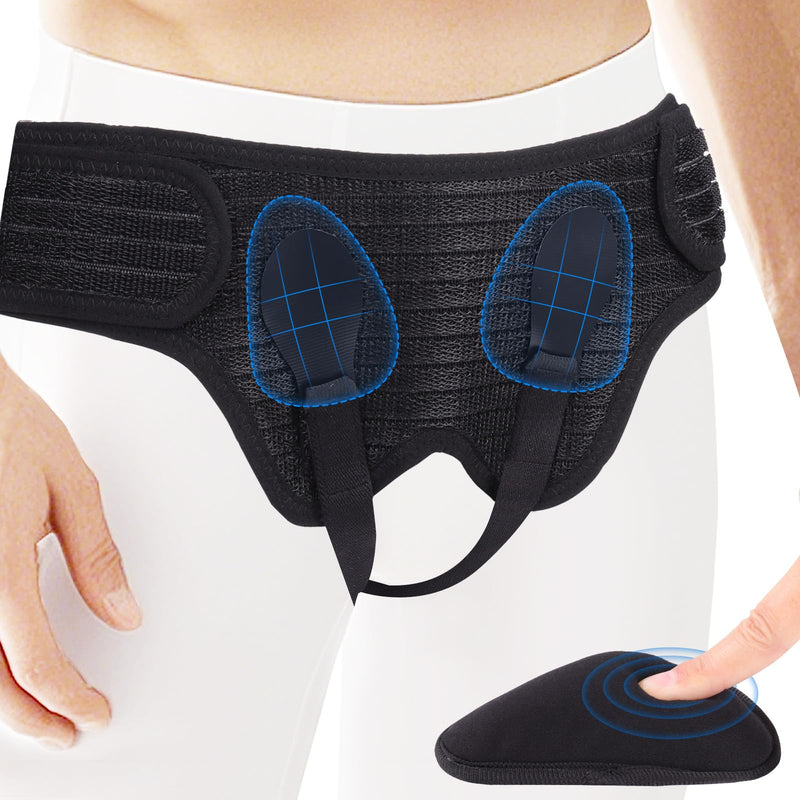 Hernia Belt for Men & Women - Single/Double Inguinal Support Belt with 4 Removable Compression Pads, Groin Hernia Support Truss Underwear Briefs, Hernia Support Truss (Small) Small