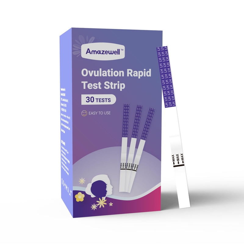 [Australia] - Ovulation Test Strips, Amazewell Ovulation Strips Fertility Test for Women Ovulation Predictor Kit for Home, 30pcs LH Test Strips Ovulation Kit Bulk, 5mm Width Easy Grip, High Accuracy 30 Count (Pack of 1) 