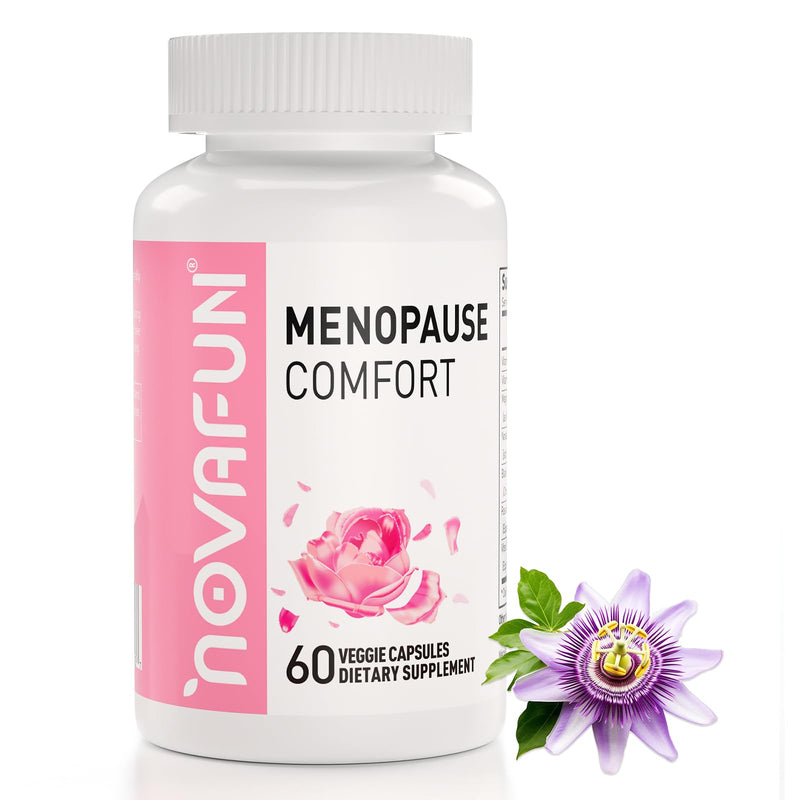 Menopause Support Supplement for Women, Soy Isoflavone, 60 Capsules | With Black Cohosh, Passion Flower, Vitex, Vitamins B6 & B12, and Magnesium for Women's Daily Wellness Support