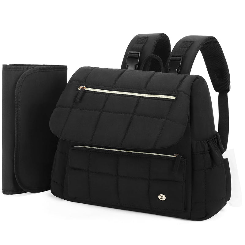 Telena Puffer Makeup Bags for Women with Diaper Bag Backpack Puffer Baby Diaper Bag