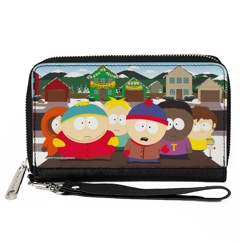 Buckle-Down South Park Vegan Leather Zip Around Wallet | South Park Privacy Tour Boys Group Scene Billfold Credit Card and ID Slots