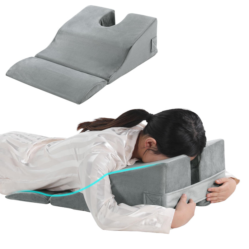 [Australia] - MABOZOO Face Down Prone Pillow, Massage Pillow for After Eye Surgery, Facedown Cushion for Massage, Prone Sleeping, Bed, Retina Surgery, Vitrectomy, M 17*14*6inch 