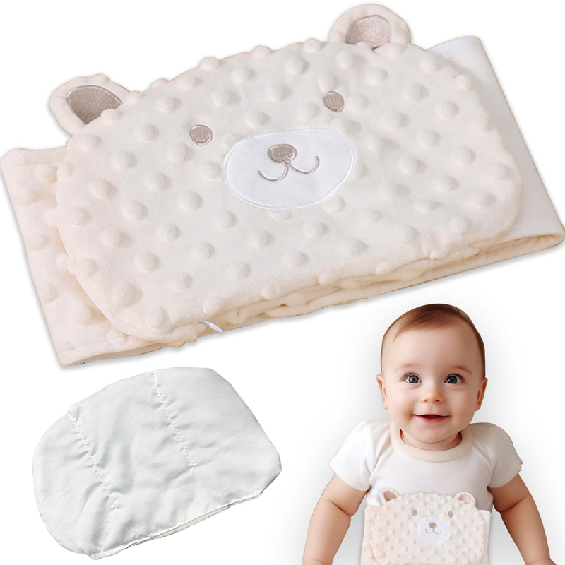 [Australia] - Baby Colic Relief Gripe Belt Seed Heating Pad with Gentle Warmth Tummy Wrap for Soothing Gas and Upset Stomach (Beige, 0m+) Beige(1 Pack Seed) 