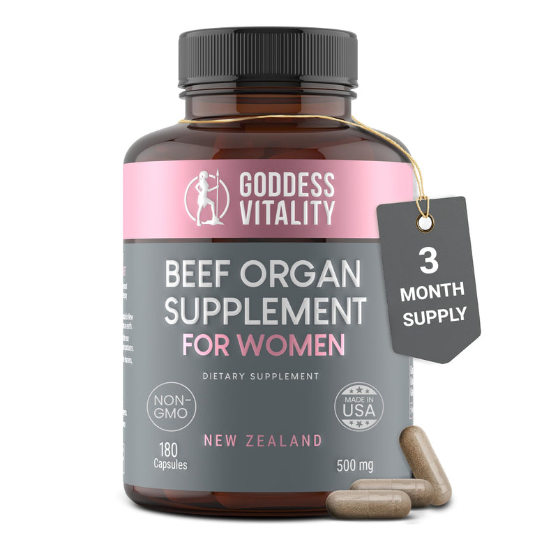 [Australia] - Beef Organ Supplement for Women, Primal & Ancestral Organ Meat Supplements with Uterus & Liver for Hormone Balance & Energy - 90 Day Supply Female Organ Complex 