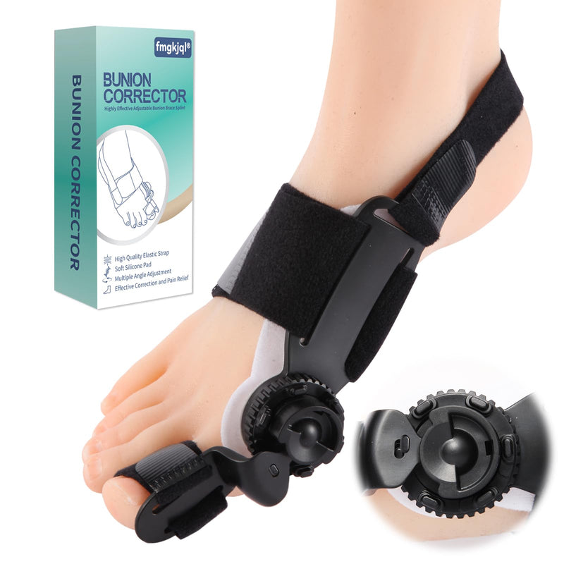[Australia] - Bunion Corrector for Women & Men Big Toe, Relief Fixed Adjustable Knob Corrector, for Left and Right Foot, Black 1Pack 