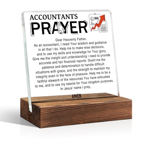 TOUNER Accountants Prayer Acrylic Office Desk Plaque Decor Sign