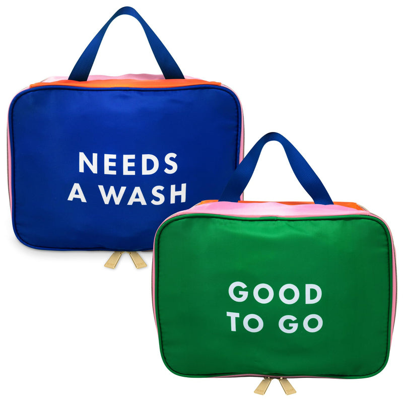 kate spade new york Double Sided Packing Cube, Good to Go | Two Sided Packing Cube and Laundry Bag for Clean and Dirty Clothes, Colorblock Luggage Organizer with Handle & Zipper Closure