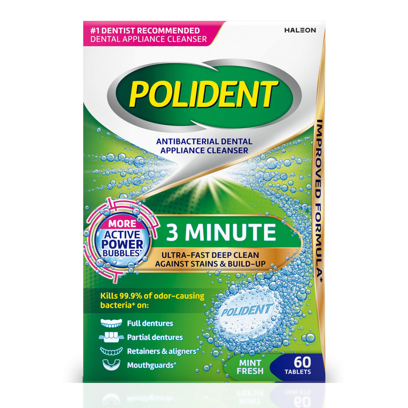 [Australia] - Polident 3 Minute Antibacterial Dental Appliance Cleanser Tablets, 60 Count 