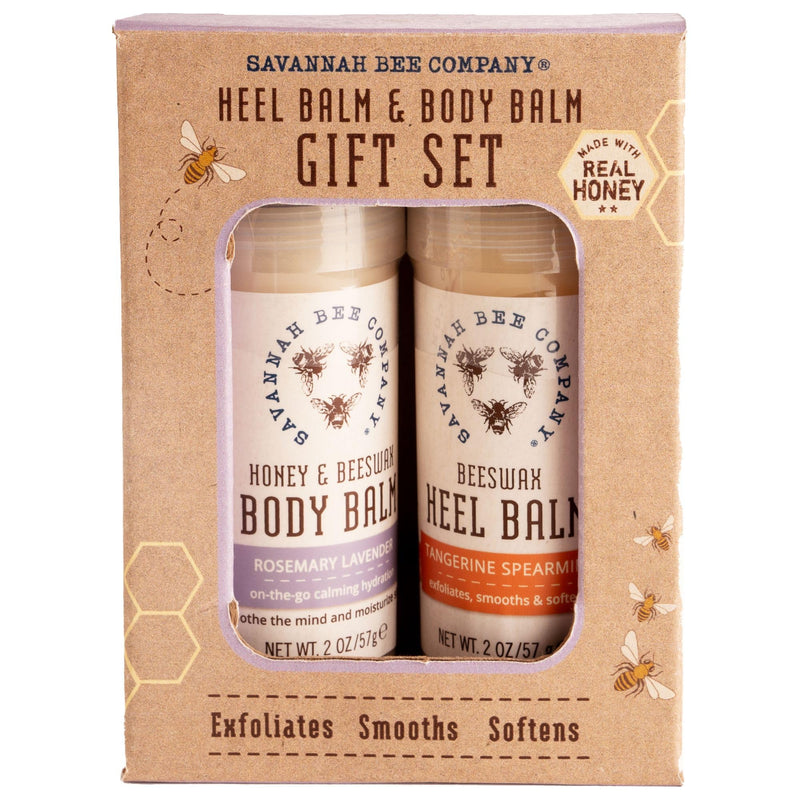 [Australia] - Savannah Bee Heel & Body Balm Duo Gift Set - Beeswax Heel Balm and Honey and Beeswax Body Balm, for Healthy and Hydrated Skin 