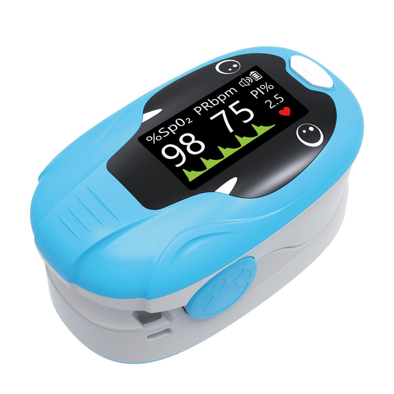 [Australia] - ESPOO Pediatric Pulse Oximeter Fingertip, Spo2 Pulse Oximeter for Kids with 20xMemory, Alarm & Brightness Adjustable(not for newborn/infant) 