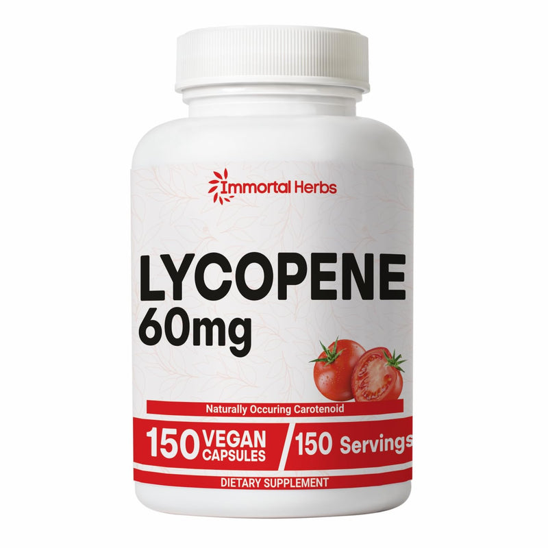 [Australia] - Lycopene Supplement for Men 60mg, 150 Capsules, Natural Tomato Extract Powder for Skin, Heart & Immune Support, 100% Veg Lycopene Complex, Non-GMO and Gluten Free Carotenoid Supplement 