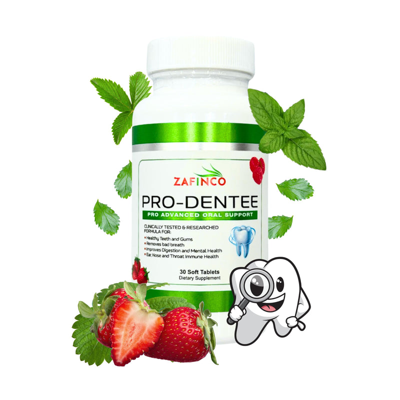 [Australia] - ZAFINCO-PRODENTEE Teeth & Gums Health. Advanced 3.5 Billion CFU Oral/Dental Probiotics for Reduce Mouth Bad Breath,Ear,Nose and Throat Health-Mint Flavored Soft Chewable Tablet, 30 Count-Made in USA 1 