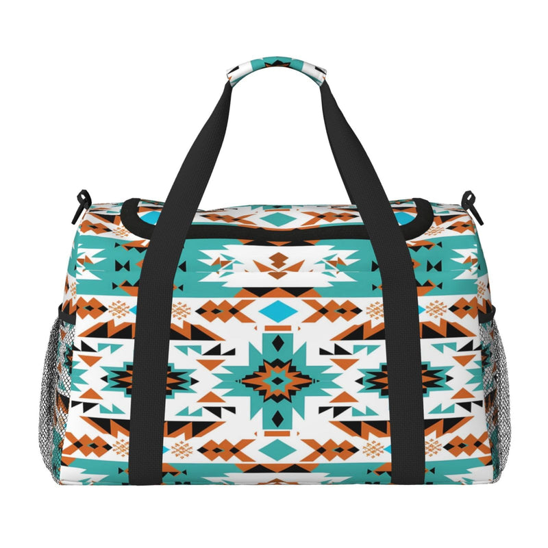 Duffle Bag Western Aztec Print Travel Duffel Bags for Men Women with Adjustable Strap Carry on Gym Bag Overnight Weekender Bag