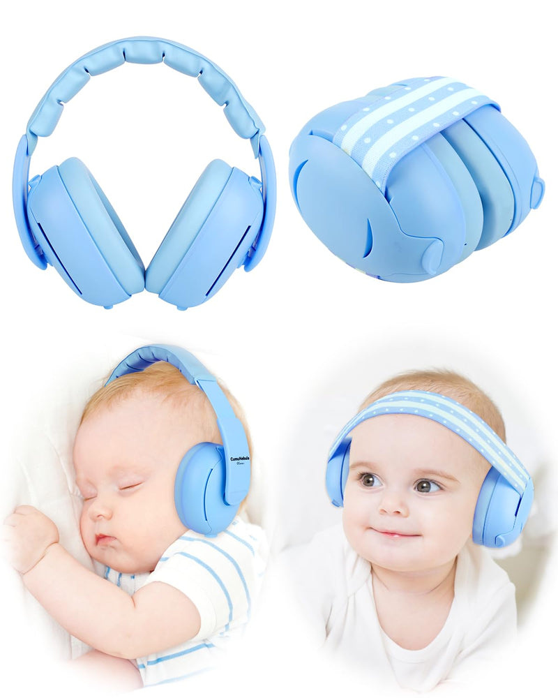 [Australia] - [2-in-1] Baby Ear Muffs Noise Protection - [Two Modes] Baby Headphones for Noise Cancelling Headphones- Infant Headphones Noise Cancelling - Ear Protection for 3 Months to 4 Years Blue 