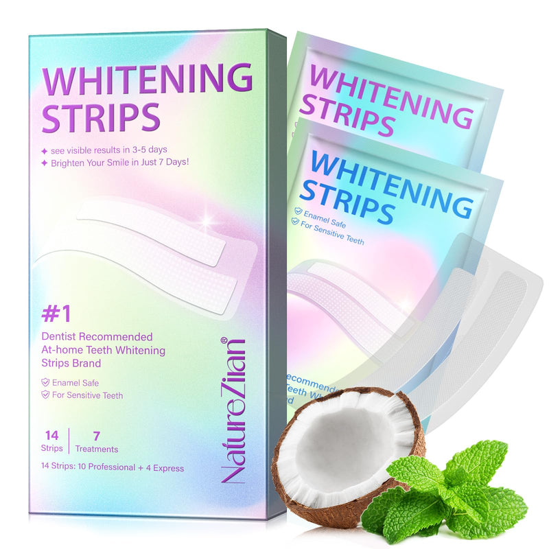 [Australia] - Teeth Whitening Strips,7-Day whitening Strips,Sensitive Teeth Whitener,Enamel Safe for Whiter Teeth,Deep Stains Removal,nstant Teeth Whitening Without The Harm (14pcs) Coconut 1 Count (Pack of 14) 
