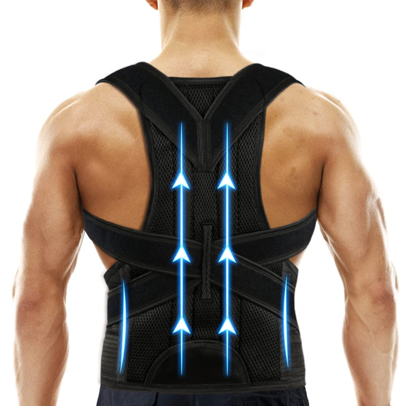 Back Brace Posture Corrector for Women and Men, Relief for Waist, Back and Shoulder Pain, Adjustable and Breathable, Improve Posture L(33"-37") L(33"-37")