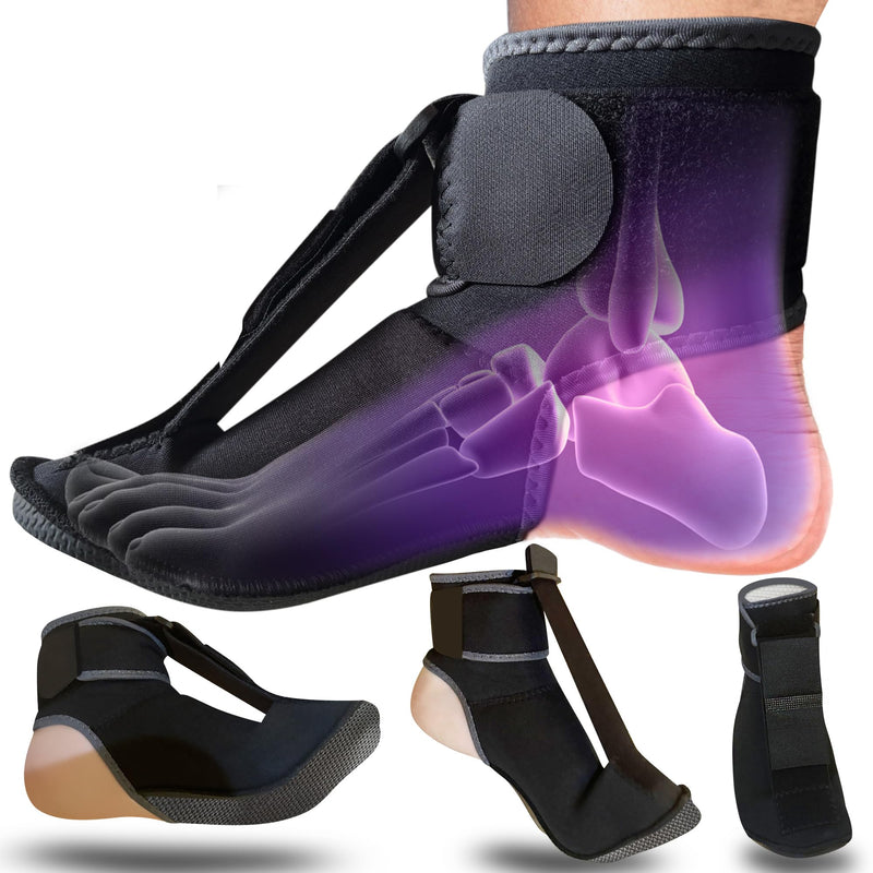 Foot Night splint for Plantar Fasciitis Men & Women Medium, Trim to Fit Tension Strap, Achilles Tendonitis, Foot Drop, Arch Strain & Ankle Relief – For heel pain, Enjoy Relief with Every Use