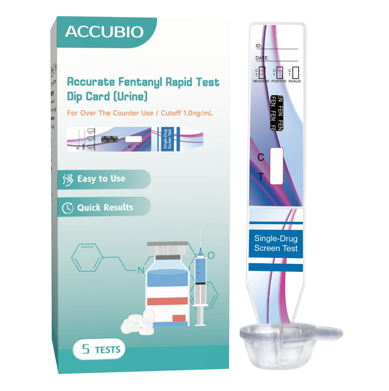 Accurate Fentanyl Single Panel Urine Dip Card, Individually Wrapped, FTY Home Drug Test, Rapid Test Results in 5 Minutes, Highly Sensitive Fentanyl Drug Test kit, 1ng/mL, 5Pack