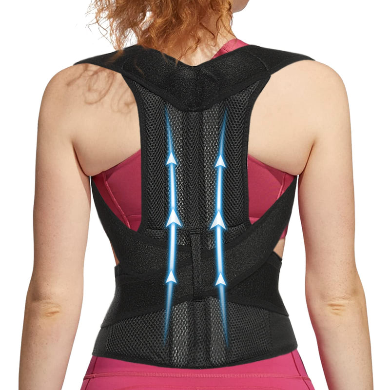 Back Brace for Women and Men Posture Corrector with Adjustable Lumbar Support - Shoulder Upper Lower Back Pain Relief for Hunchback Scoliosis Sciatica - Breathable Design (39.5''-43.5'') X-Large