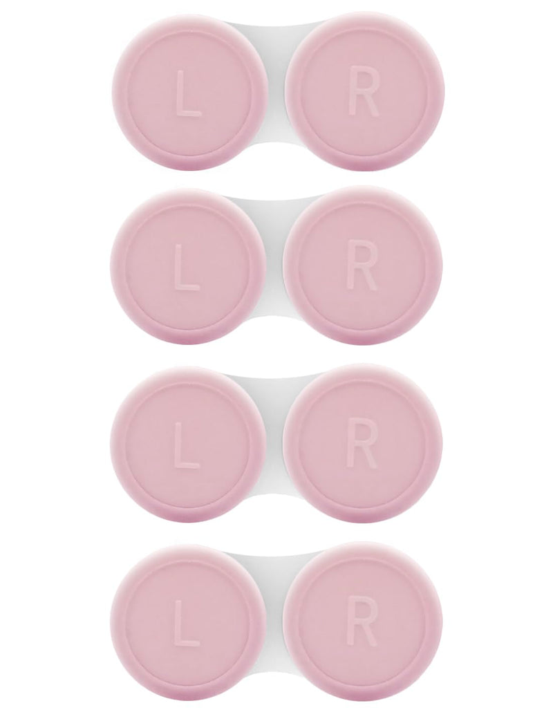 [Australia] - 4 Pack Contact Lens Case, Contact Solution Soaking Case Replacement Kit for Travel, Daily Use (Pink) Surgar Pink 