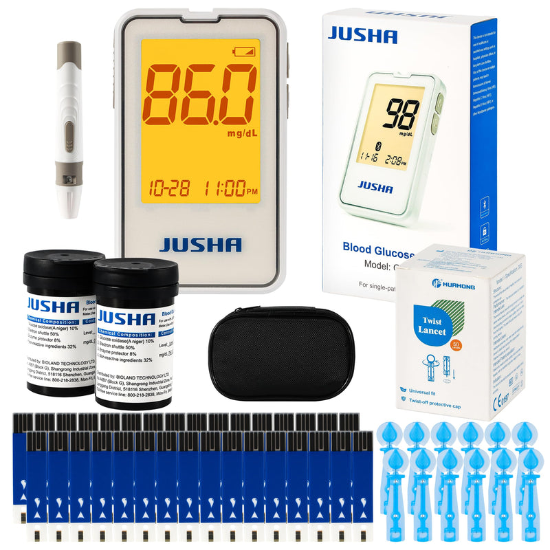 [Australia] - G-427B Bluetooth Blood Glucose Monitor Kit With Free APP - No Coding, 0.7µL Blood Sample, 5s Test, Large Backlit Display with 100 Strips &100 Lancets 