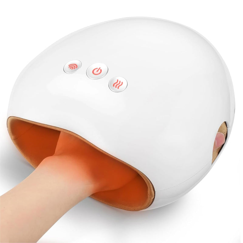 [Australia] - NENRENT Portable Hand Massager with Heat and Air Compression for Arthritis and Palm Pain, Hand Massage with Palm Kneading 3 Modes & 3 Intensity Levels Airbag Massage for Mom, Dads, Women Men Gifts 