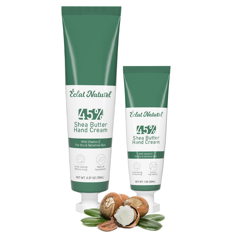 Shea Butter Hand Cream, Hand Moisturizer with 45% Shea Butter and Vitamin E, Hydrating Deep Moisturizing Cream, Hand Lotion for Dry Hands (Pack of 2) 3.37 Fl Oz (Pack of 1)