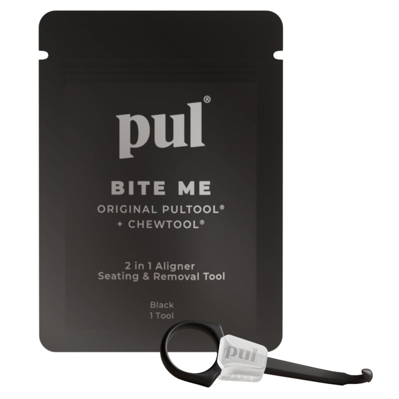 [Australia] - PUL Pack of 1 Reusable 2-in-1 Aligner Seating Chewie & Removal Tool — Compatible with Invisalign, Removable Braces, Retainers & Trays – Easy-to-Use Remover & Chew, Dental & Oral Hygiene Care – Black 1 Pack 