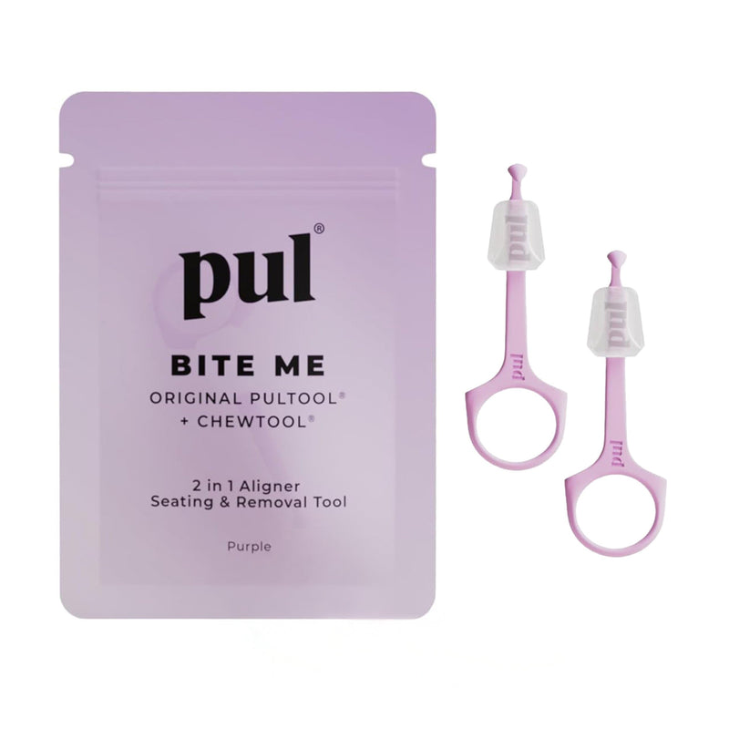 [Australia] - PUL Pack of 2 Reusable 2-in-1 Aligner Seating Chewie & Removal Tool ‚Äî Compatible with Invisalign, Removable Braces, Retainers & Trays ‚Äì Easy-to-Use Remover & Chew, Dental & Oral Hygiene Care ‚Äì Purple 2 Pack 