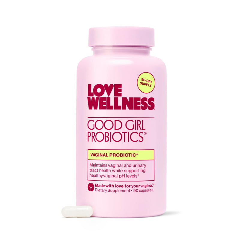 Love Wellness Good Girl Vaginal Probiotics | 9-Strain | 90-Day Supply | 9-strain probiotic, Dietary supplement, Gluten-free, Easy to take, 90 capsules 90 Count (Pack of 1)