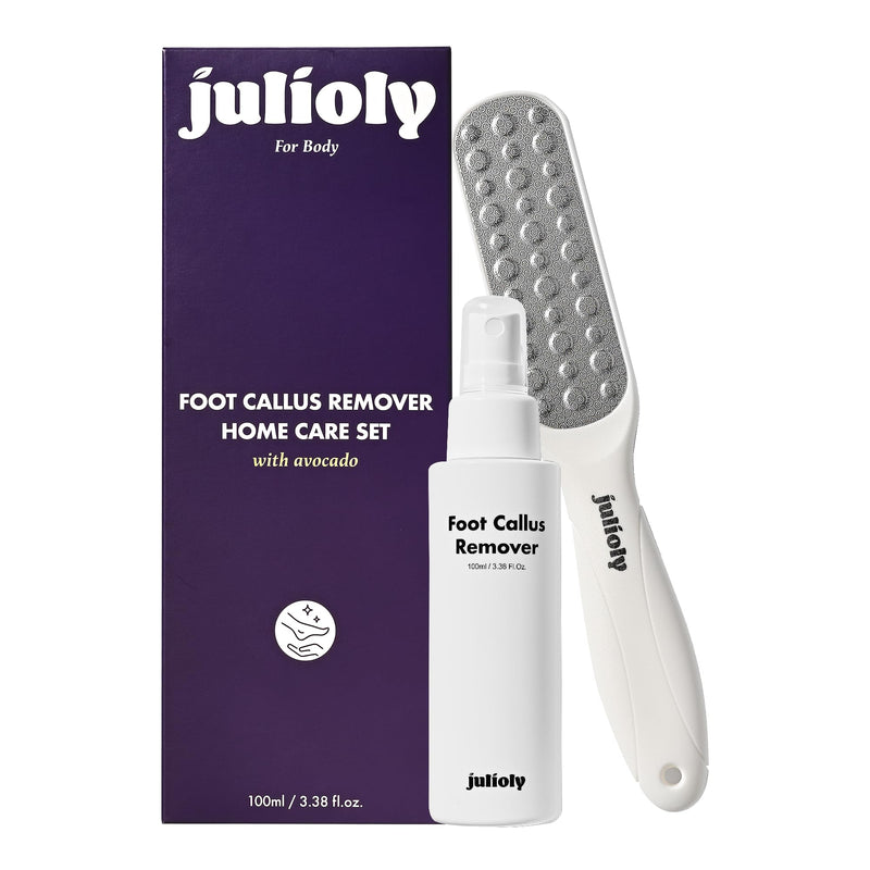 [Australia] - Foot Callus Remover Home Care Set ‚Äì Professional Stainless Foot File & Scrubber, Exfoliating Serum for Smooth Skin, Effective on Wet and Dry Feet 