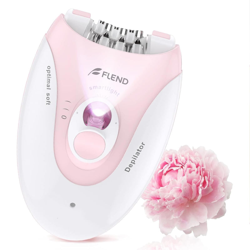[Australia] - Smooth Glide Epilator for Women, 2 Speeds Facial Hair Removal Device with LED Light, 36 Tweezers & Massage Pad. Rechargeable Facial Hair Removal Epilator for Bikini, Arms, Legs, and Face Light-pink-06 