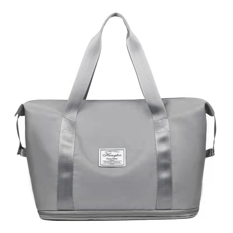 Travel Duffle Bag Women Sport Bag Expandable Holdall Large Carry on Bag Gym Tote Bag Shoulder Bag for Vacation Sports Weekend Grey