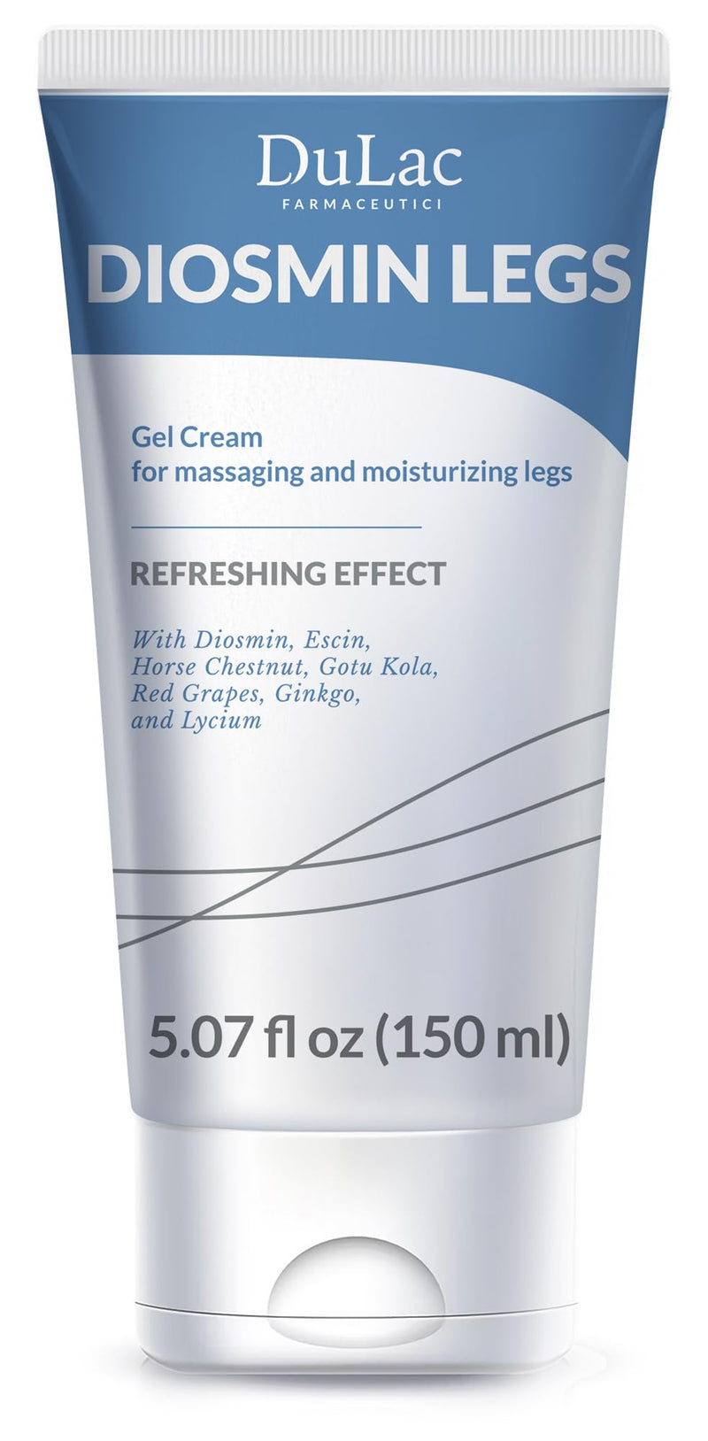 Dulac - Diosmin Legs, Refreshing Gel Cream for Daily Leg Care, 5.07 Fl Oz | With Diosmin, Menthol, Horse Chestnut, Butcher's Broom and Red Vine, Cooling Refreshing, Fast-Absorbing, Made in Italy DiosminLegs