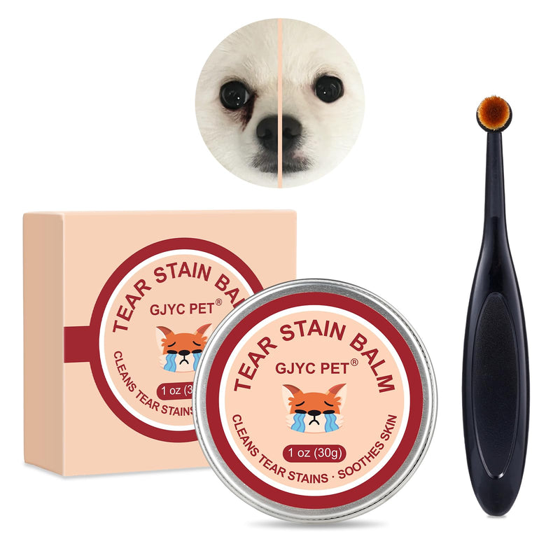 Natural Pet Tear Stain Remover Balm with Professional Brush – Safe, Gentle & Effective Eye Care for Dogs & Cats, Removes Tear Stains, Reduces Redness, Protects Sensitive Eyes, 1 oz - PawsPlanet Australia