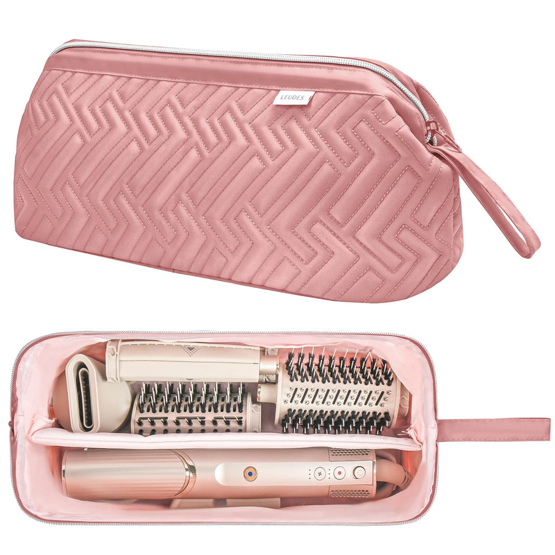 [Australia] - Leudes Hair Tools Travel Bag for Shark Flexstyle Carrying Case Portable Shark Hair Air Wrap Dryer Case Waterproof Dustproof Flat Curling Iron Travel Organizer (Dark Pink) 467.17 cubic inches Dark Pink 
