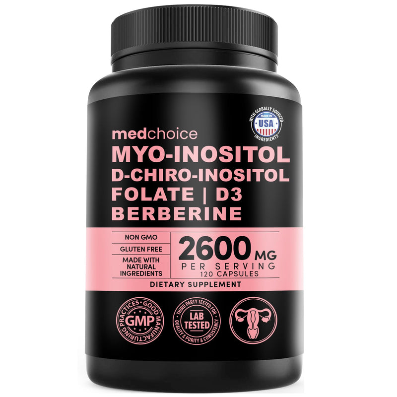 14-in-1 Women’s Inositol Complex Supplement – 40:1 Myo & D-Chiro Inositol with Folate, Vitamin D3, Zinc, Magnesium & Botanicals for Hormone & Feminine Wellness Support – (120 Capsules) (Pack of 1) 120 Count (Pack of 1)