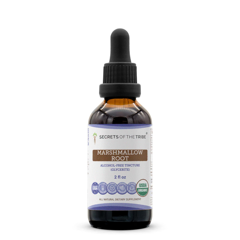 [Australia] - Secrets of the Tribe Marshmallow Root USDA Organic | Alcohol-Free Extract, High-Potency Herbal Drops | Made from 100% Certified Organic Marshmallow (Althaea officinalis) Dried Root (2 oz) 2 Fl Oz (Pack of 1) 