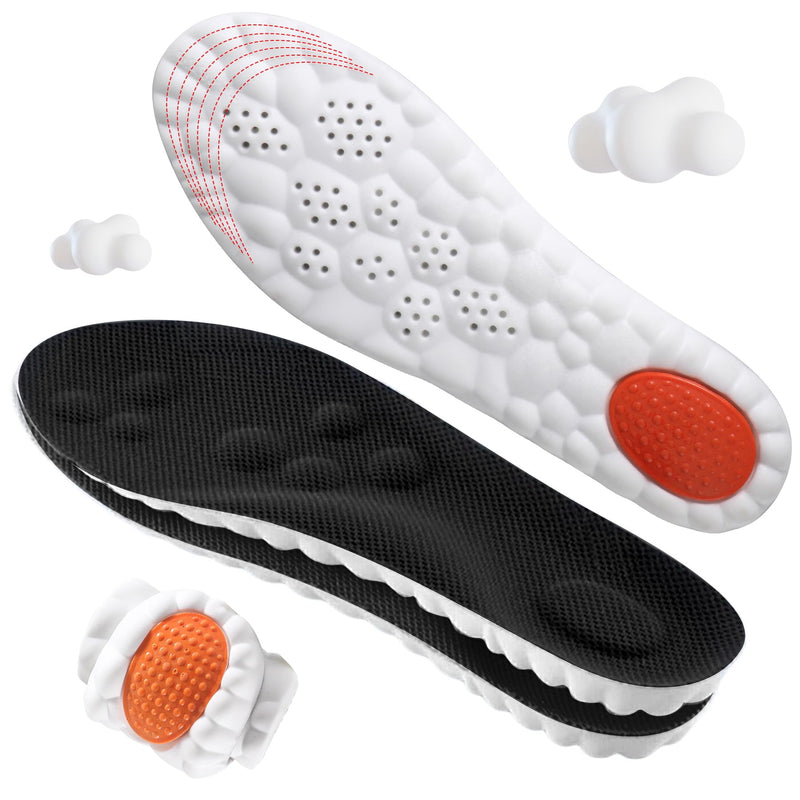 [Australia] - 4D Cloud-Soft Comfort Soles for Women - Memory Foam Cushioning Steppers Insoles with Heel Shock Pad - Trim-to-Fit Arch Support Insoles for Foot Pain Relief and Fatigue Reduction (US W 6.5-9) Black US W 6.5-9 