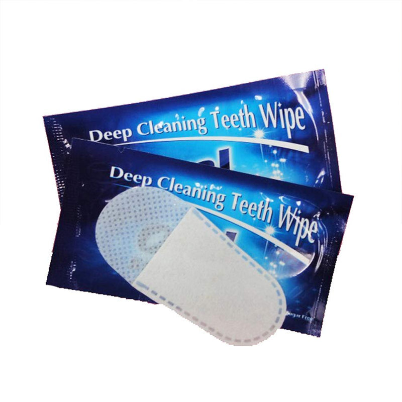 50pcs Disposable Wipe Oral Brush Finger Deep Cleaning Wipes Care Portable Traveling Office Home Mint Flavor Oral Finger Wipes Teeth whitening Wipes Oral Cleaning Wipe (Blue) Blue