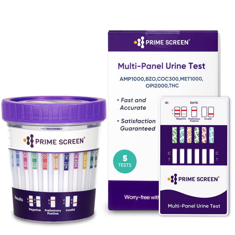 Prime Screen Multi-Drug Urine Test Kit Bundle – 12 Panel Compact Cup & 6 Panel Urine Test Kit [6-Pack Total]