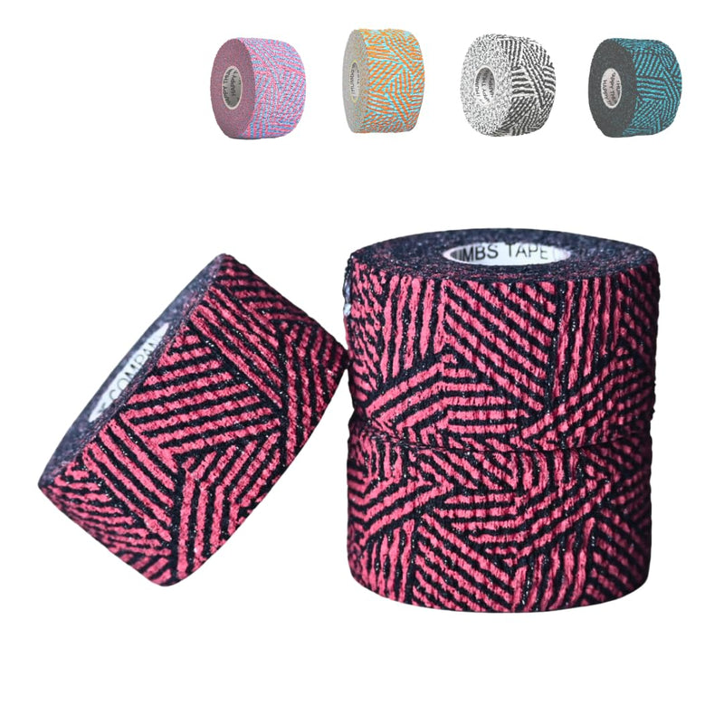 Happy Thumbs Tape - Gym & Hook Grip Tape - Thumb & Finger Protection - for Cross Training, Weightlifting, Gymnastics & More - Stretchy Adhesive Athletic Weightlifting Tape - 24 ft Long 3 Pack Fire