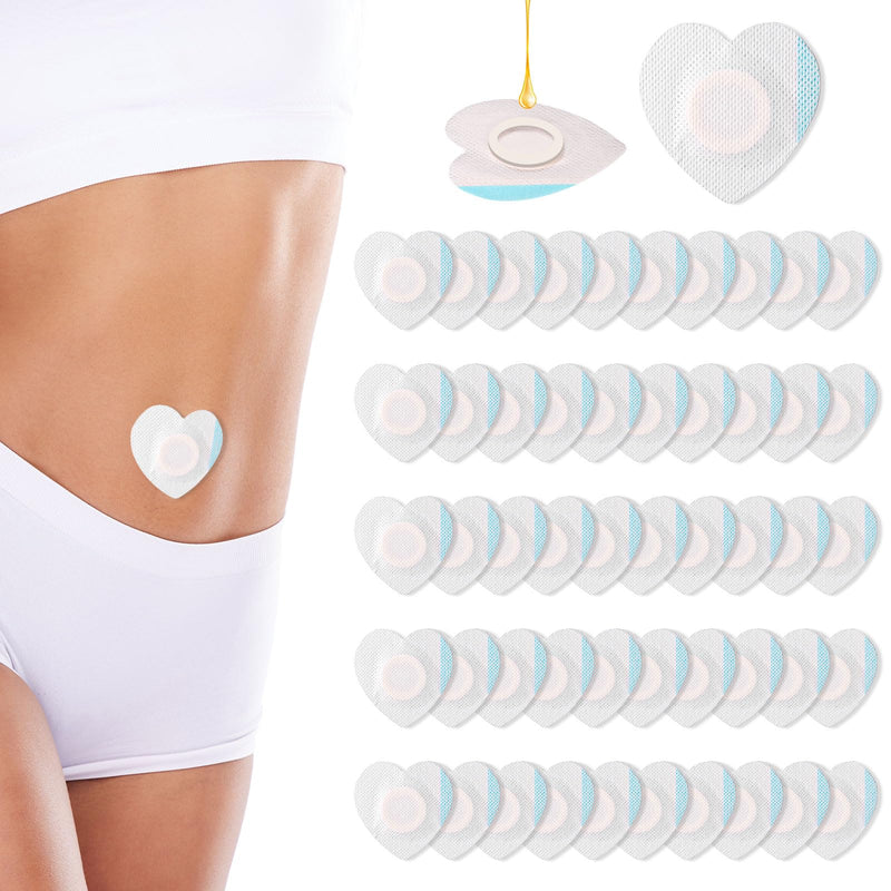[Australia] - 50pcs Castor Oil Wrap for Belly Button, Heart Shape Self-Adhesive & Highly Absorbent Castor Oil Wrap Pack for Belly Button Pad Patches Waterproof Disposable Cover Stickers (Oils Not Included) 50 