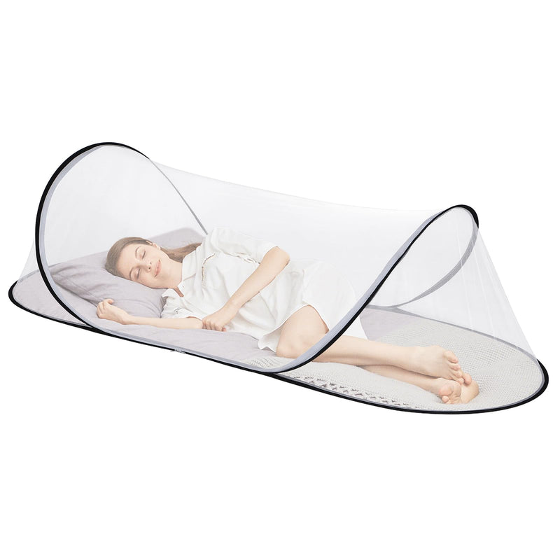 [Australia] - 78.7 x 31.5 x 23.6 Inch Large Pop Up Mosquito Net, Collapsible Portable Mosquito Tent, Suitable for Adult Baby Bedroom, Outdoor Camping Use White 