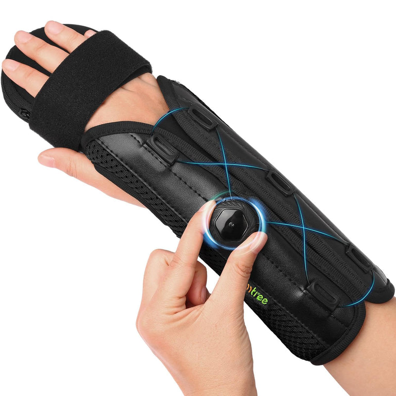 Resting Hand Splint Stroke Hand Brace for Pain Relief Arm Wrist Finger Splint for Carpel Tunnel,Stroke, Tendonitis, Sprain, Arthritis (Black, Medium) Black