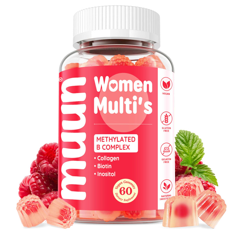 Muun Methylated Multivitamin for Women Gummies w/Algae Calcium Iron Vitamin