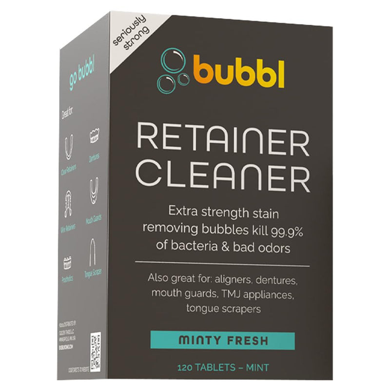 [Australia] - Bubbl 120 Tablet Retainer Cleaner for Invisalign Wire Retainer Cleaner Night Guard Cleaner and More Remove Odors and Stains for Cup or Ultrasonic Cleaners 4 Month Supply 